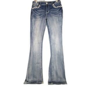 Grace Easy Fit Jeans Size 30 Embellished American‎ Flag Pockets Bootcut Denim